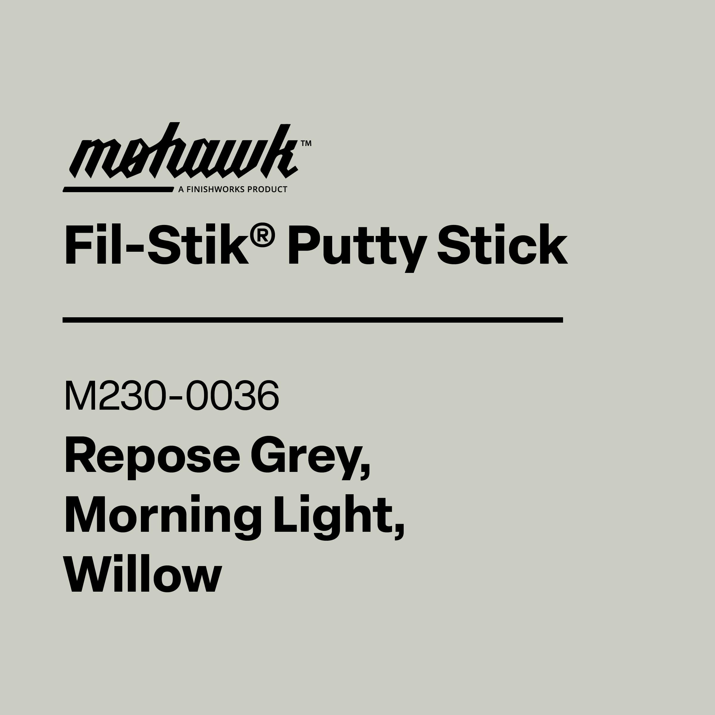 Mohawk Fil-Stik, Wax Putty Stick for Wood Repair, Repose Grey